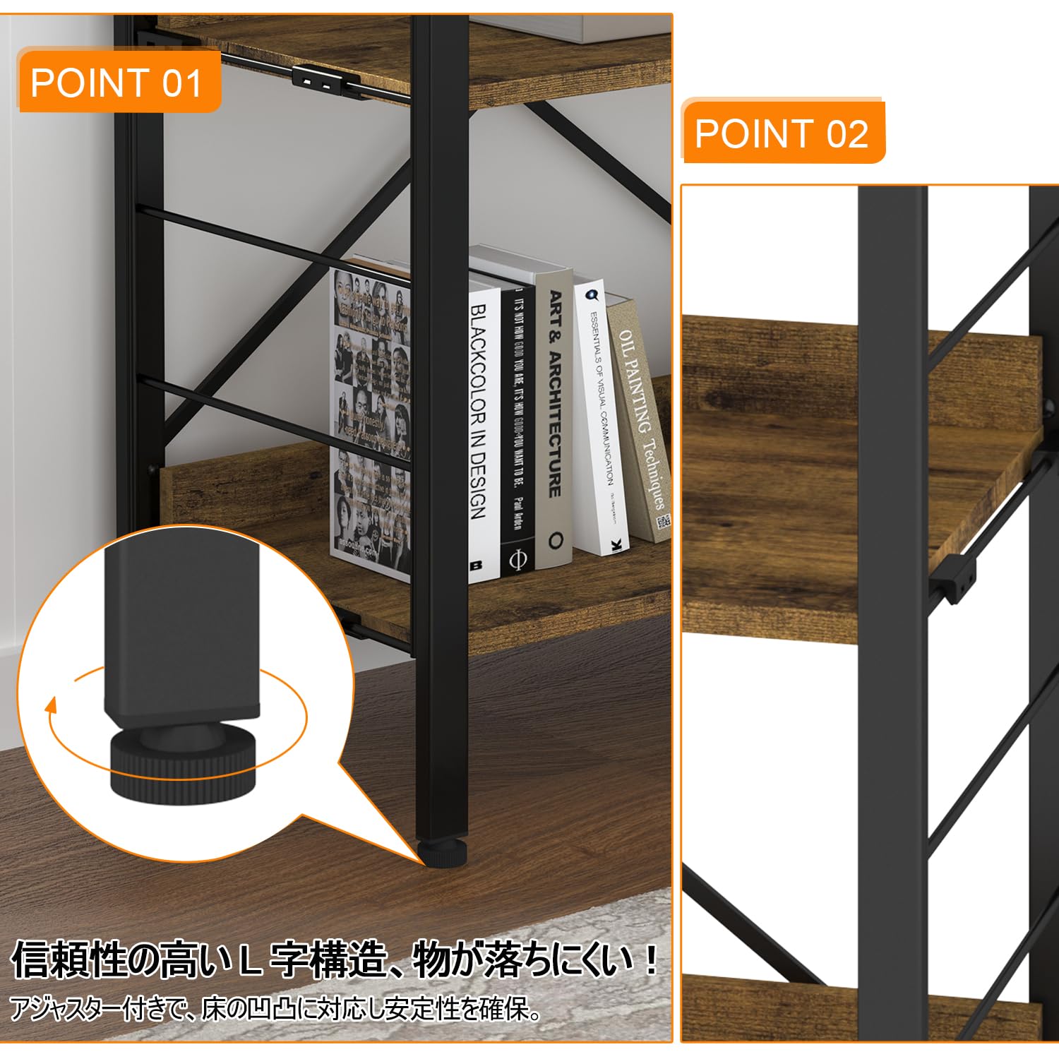 Amazon｜KIBOU KAI 連結自由・簡単組立 スチールラック オープン